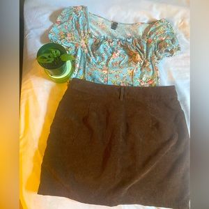 corduroy mini skirt